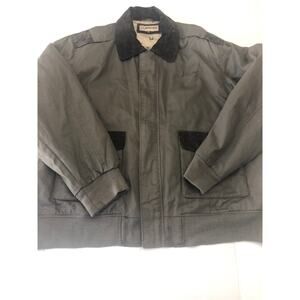 BOEING Aerospace Brown Men's Coat Heavy Jacket Size XXL Leather Suede Accents